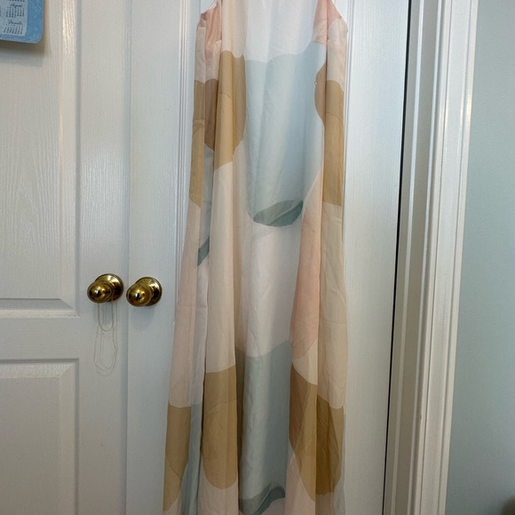 C est 1946 Sheer Lined Pastel Multi Color Long Gown Maxi Dress 55” - Picture 2 of 15